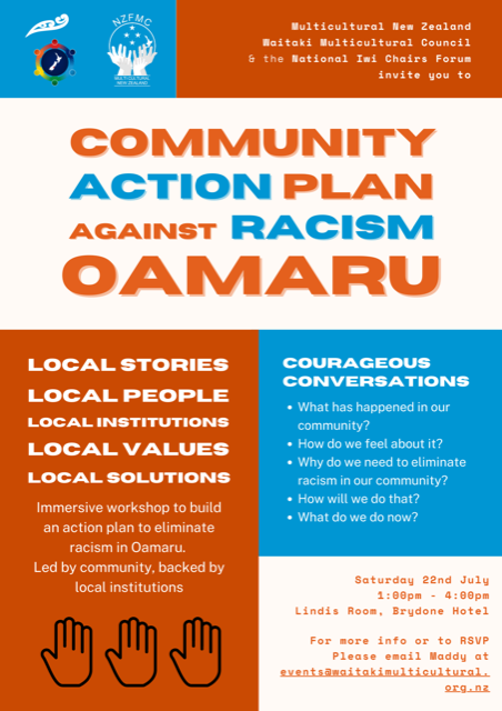Community Action Plan against Racism Oamaru - Event Poster