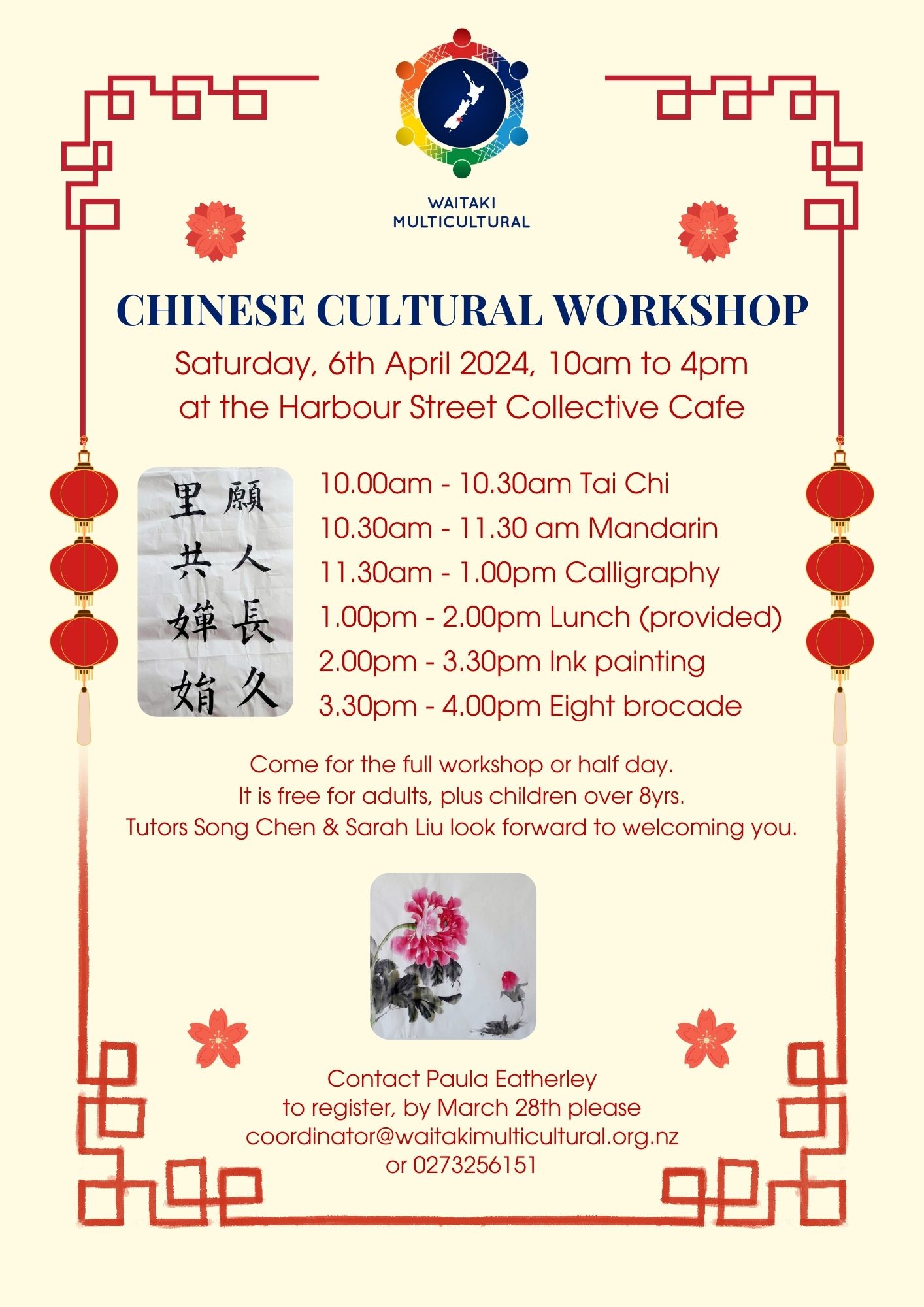 Information flyer for Chinese Cultural Workshop